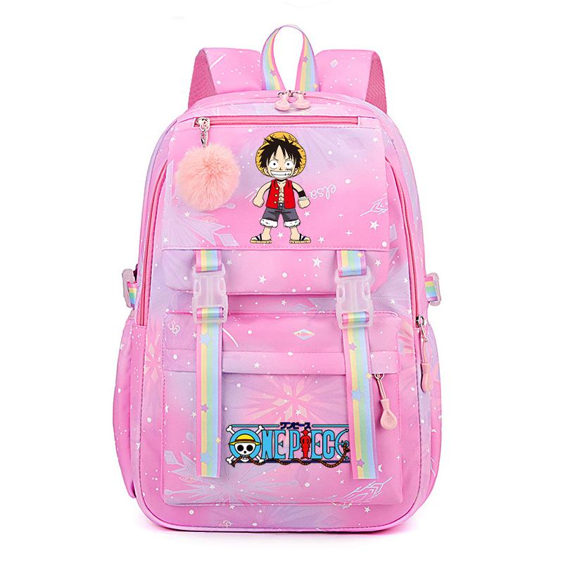 Anime One Piece Batoh Roztomilý Dámský Vodotěsný Batůžek pro Studenty, Teenagery, Děti, Narozeninové Dárky, Aktovka, Dámská Cestovní Volnočasová Taška, Ruksak, Mochila