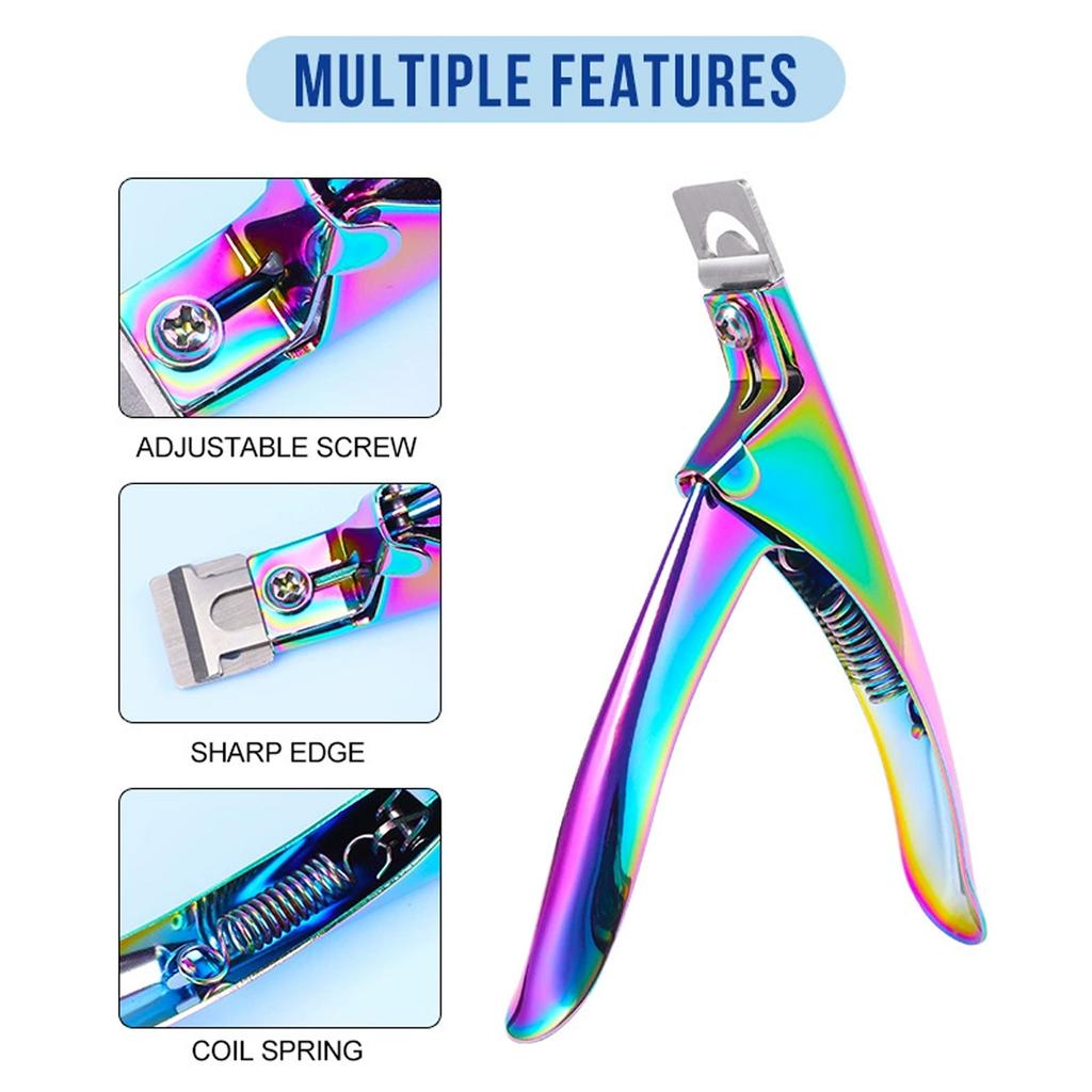 Acrylic Nail Clippers Professional Nail Clippers Cutters for Acrylic Nails Fake Nail Tips Stainless Steel Nail Trimmer