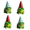 Whimsical Frogs Sculpture Decors With Colorful Party Hat Resin Animal Figure For Garden Yard Lawn Desk Or Gift Giving
