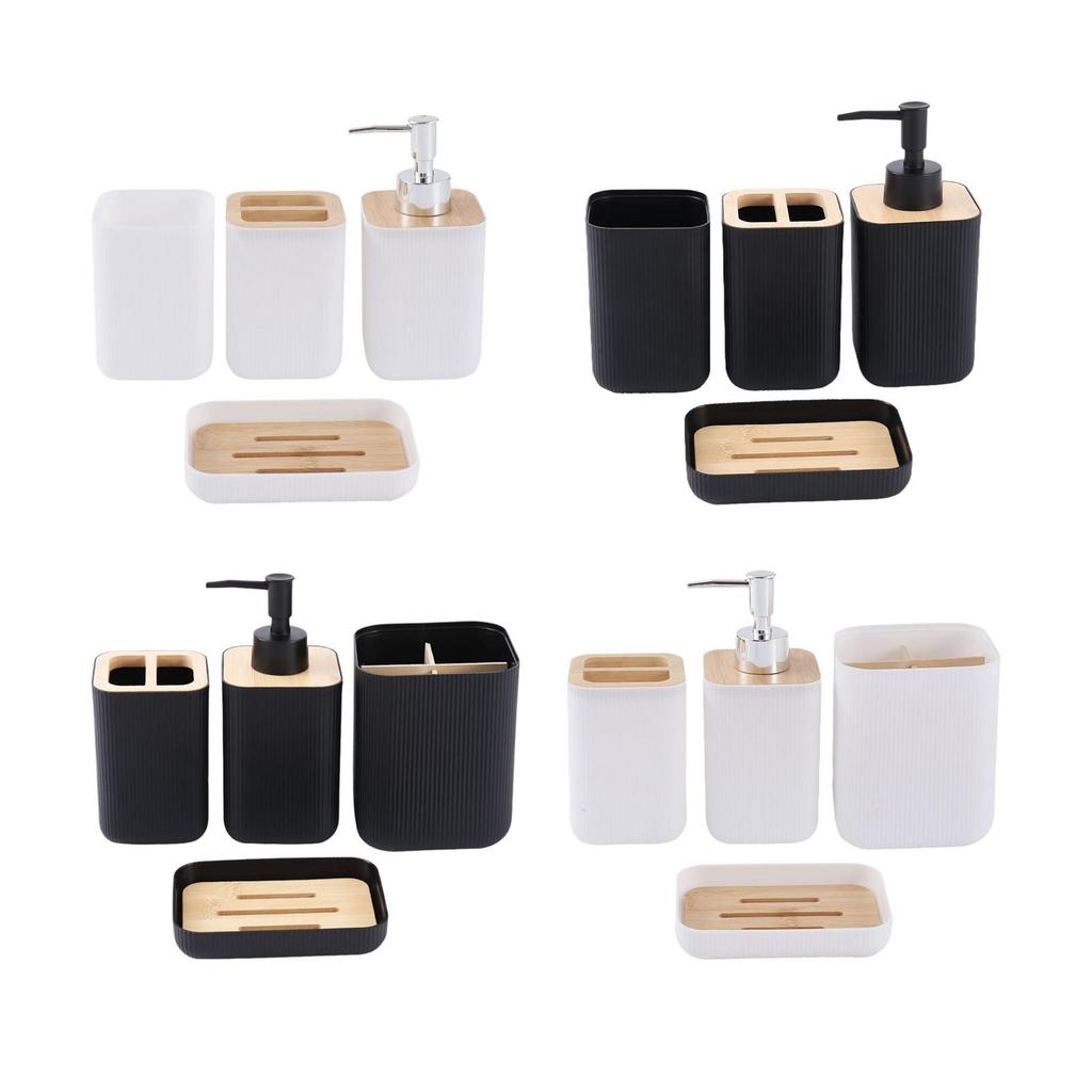 4x Bathroom Accessories Portable Practical Stylish Keep Tidy Bath Essential for Countertop Hotel Restroom Apartment Household