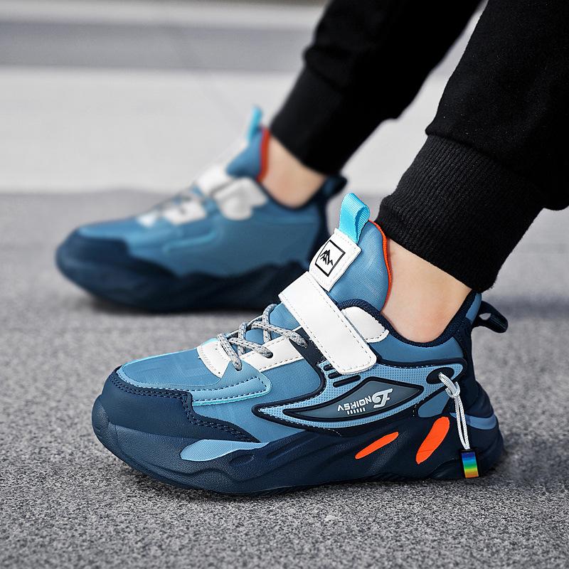 Children's Sports Network Running Sneakers Spring Face Steppers Medium and Large Leather Surface Breathable Autumn and Winter Children's Classmates 1