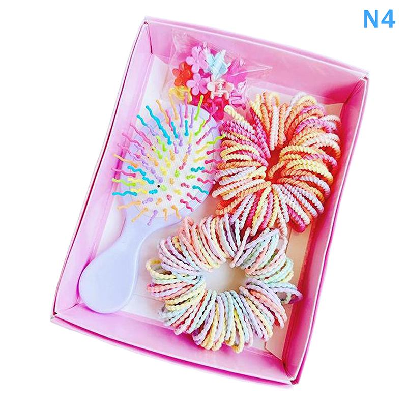 Colorful Hair Accessories Set For Children With Comb Rope Side Clip For School Kids Theme Event Dressingup Hair For Todd