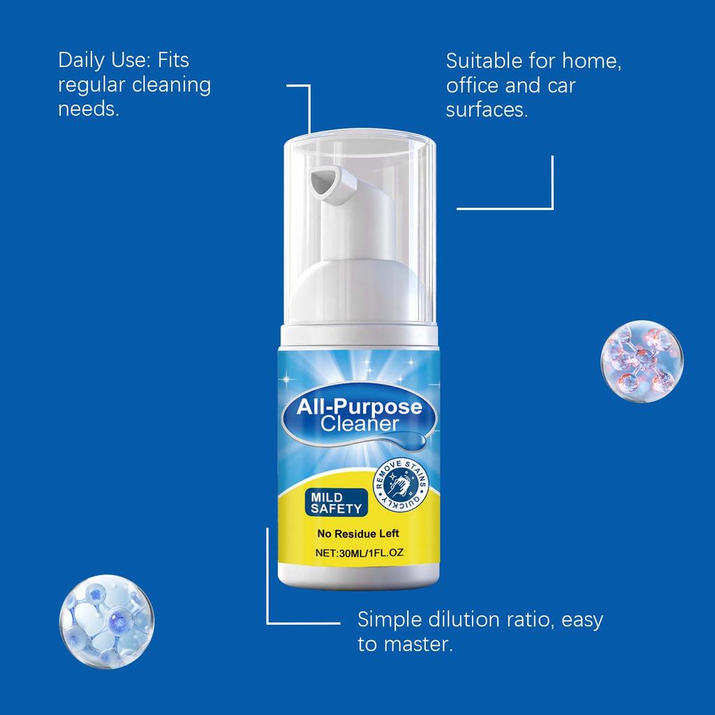 All Purpose Cleaner Multipurpose Cleaning Solution Mild Safety Formula for Home Kitchen Bathroom Office Surfaces 30ml Bottle