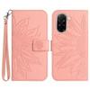 For Xiaomi Redmi A5 4G (171.7mm)/Poco C71 4G Case Sunflower Imprint Leather Wallet Phone Cover with Wrist Strap