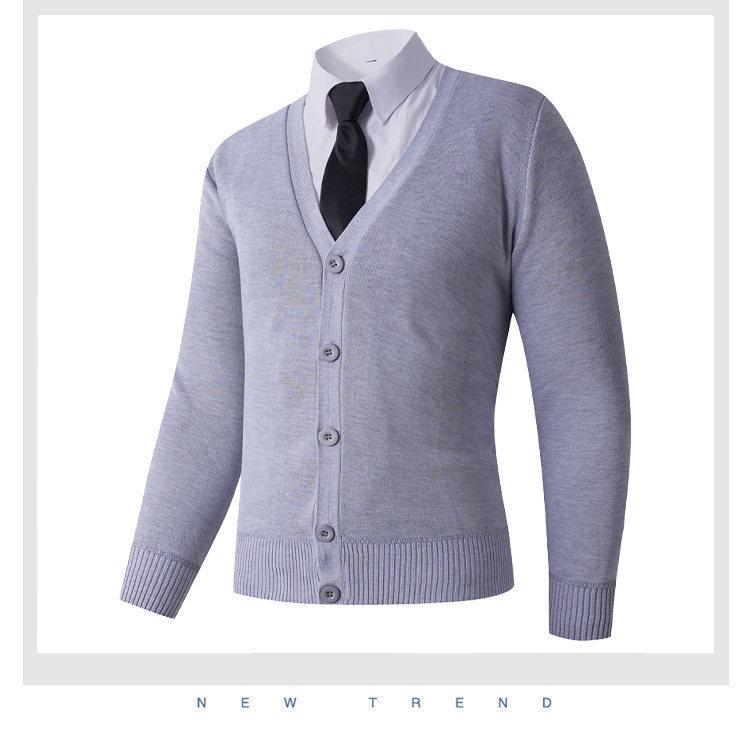 2025 Men's Winter V-neck Knit Cardigan: Casual, Warm, Thickened Base Layer