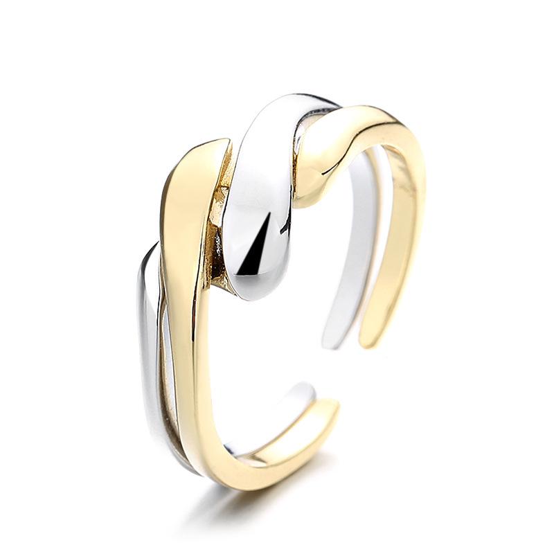 European Fashion Twist Ring: Trendy Irregular Water Wave Adjustable Couple Jewelry for Women