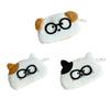 Cute Animal Pen Bag Kids Plush Cat Dog Pencil Pouch Stuffed Animal Wearing Glasses Zippered Stationery Bag for School Students Girls And Boys