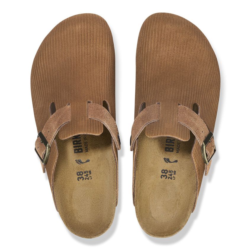 Birkenstock Boston Embossed Corduroy Dark Tea Unisex Sneakers 1028227