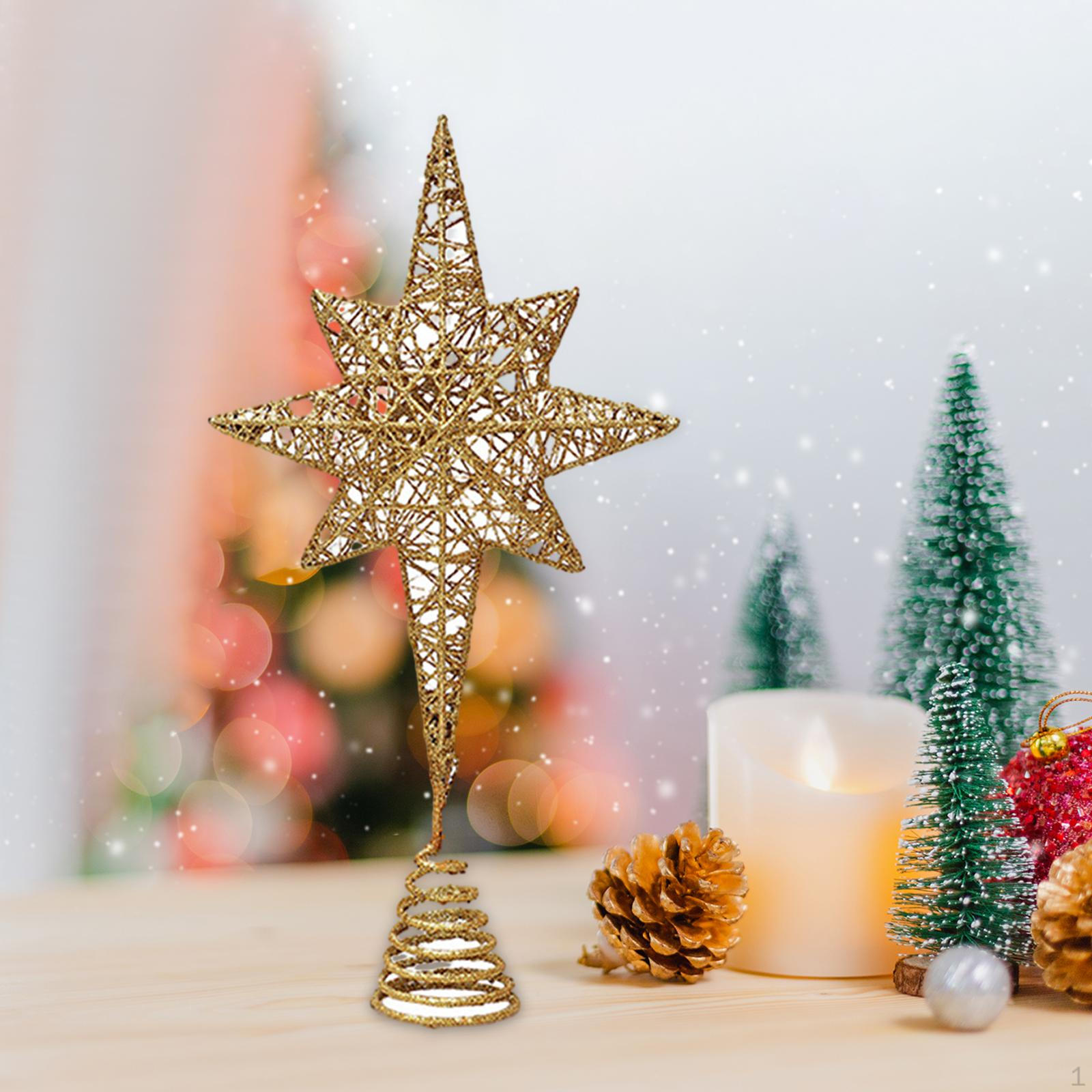 Christmas Tree Top Star Decorations Stylish Portable Lightweight Xmas Topper Ornament