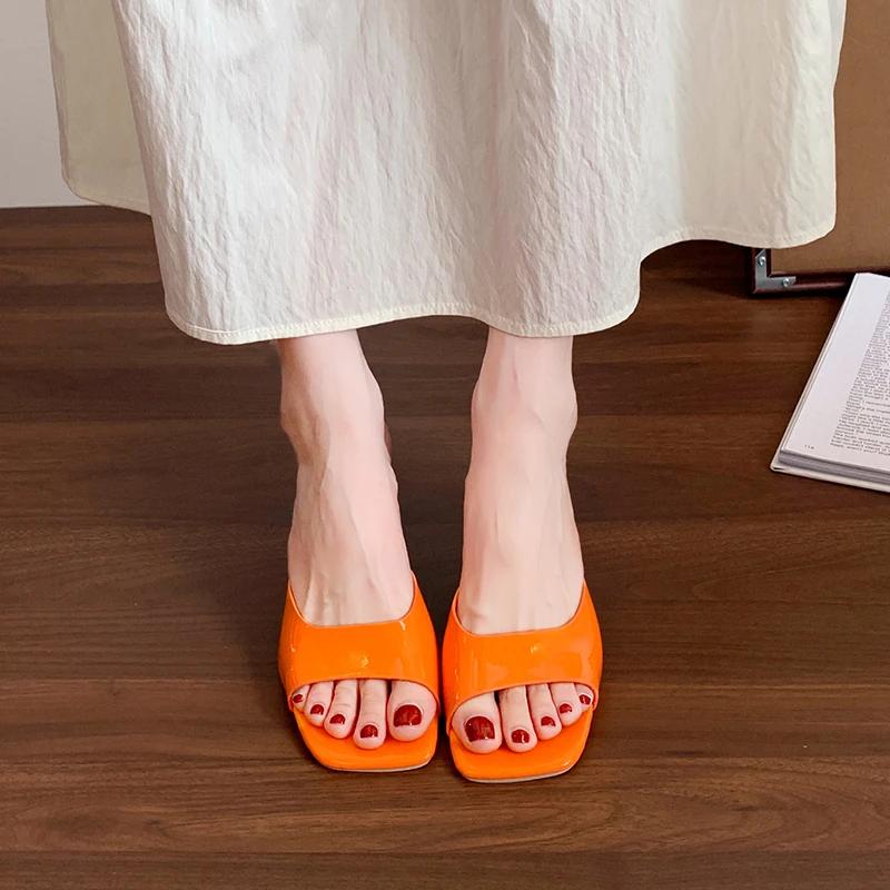Women High Heel Sandals Summer Fashion Square Toe Open Toe Elegant Casual Comfortable Black High Heel Sandals