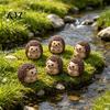 Pastoral Garden Figurines 2Pcs Cute Hedgehog Resin Mini for Succulents Pot Terrarium, Micro Landscape Small Gift Items Decor, Miniature Forest Animal