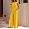 2026 Summer Women's Versatile Cotton Two-Piece Set: Trendy European & American Loose Pullover with Round Neck