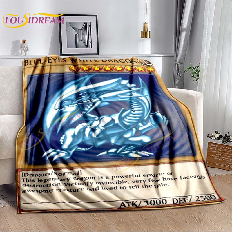 

3D аниме Yu-Gi-Oh одеяло для открыток с рисунком белого дракона, фланелевое одеяло для кровати, дивана, гостиной, пешего туризма, пикника, игровой декор