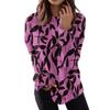 Spring And Autumn Fashion Casual Loose Tops Leopard Printed Long-sleeved T-shirt Female Clothing