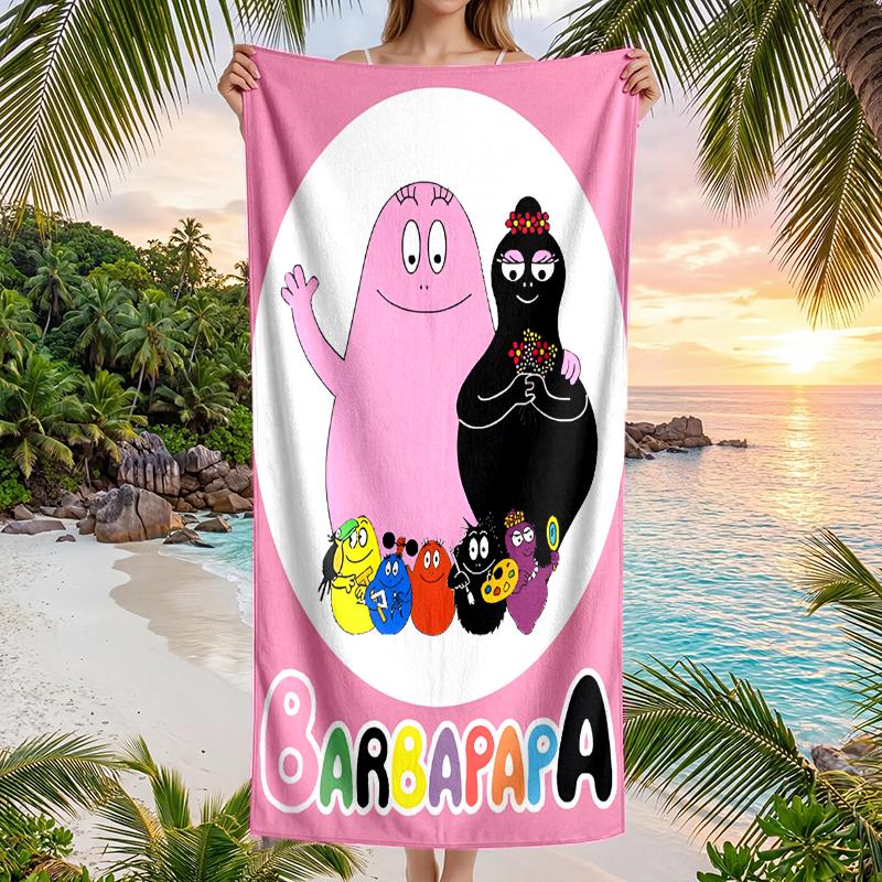Barbapapa Fashion Beach Towel: Ideal for Summer Adventures Soft, absorbent and quick drying suitable for swimming and bathing