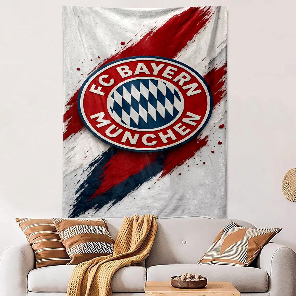 FC Bayern München Logo Design Patterned Tapestry Decorative Wall Hanging, Home Bedroom Living Room Decor