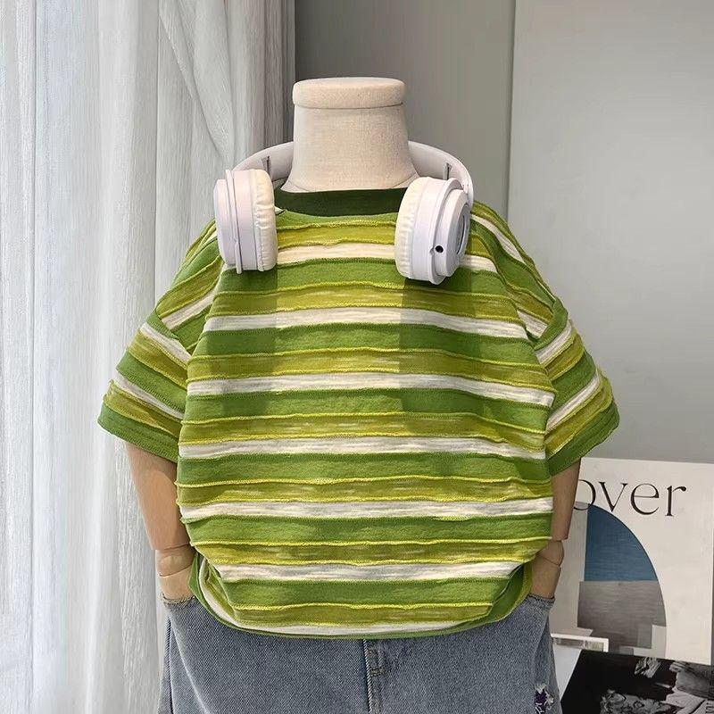 Boys  Striped Short-Sleeve Summer T-shirt (2026) - Trendy, Cool Baby Fashion Top 130 cm