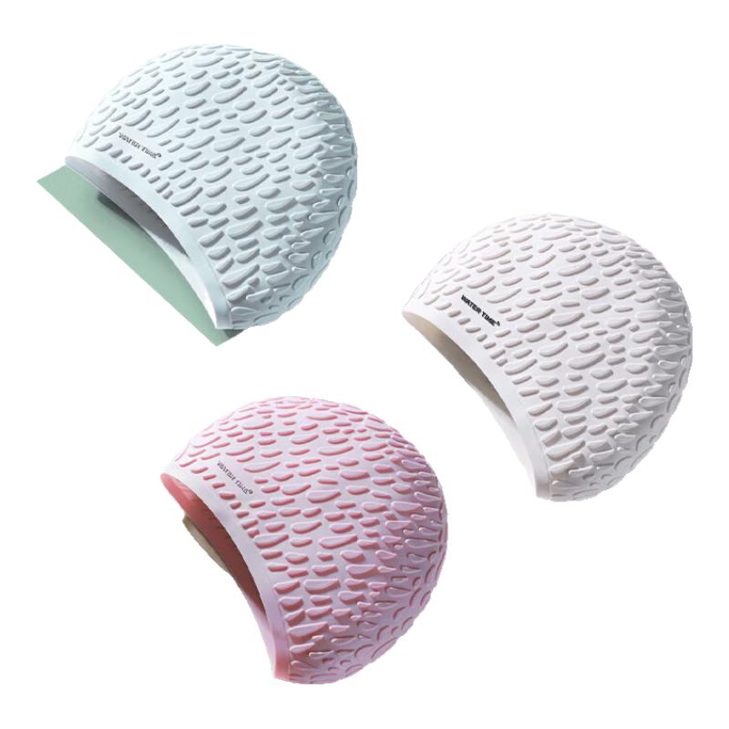 WATERTIME Silicone Bubble Swim Cap for Long Hair