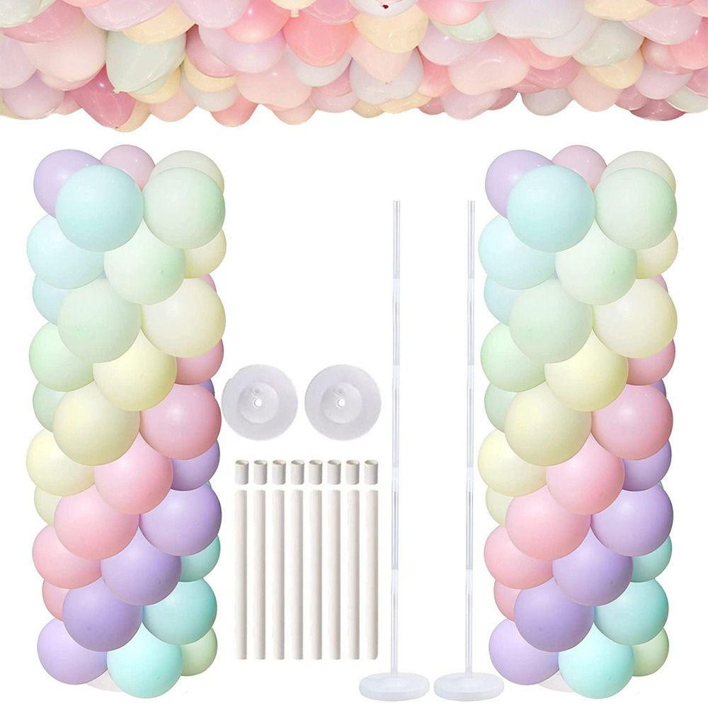 1/2Set Transparent Balloon Column Kit with Base with Pole Balloon Arch Bracket Photo Props Can Be Filled with Water