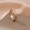 Simple Stainless Steel Handmade Ring Frosted Starry Sky Ring Classic Plain Circle Geometric Ring  for Women