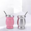 304 Stainless Steel 8Oz Matai Cup Gourd Shaped Tea Cup with Straw Spoon Heat Insulation Water Cup