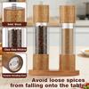 Holz Salz- und Pfeffermühlen-Set Mehrere Manuelle Gewürzmühlen Einstellbarer Mahlgrad Küche Nachfüllbare Salz- und Pfeffermühlen
