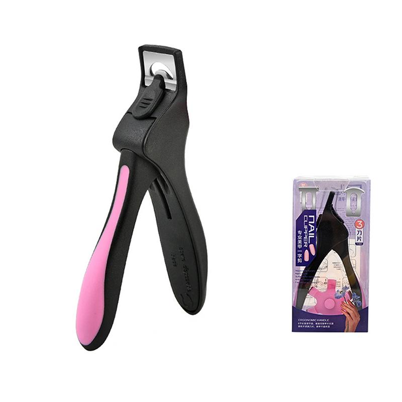 U-Shaped French False Nail Scissors Nail Clipper Adjustable Nail Tip Cutter Trimmer Manicure With Sizer Precise Cutting