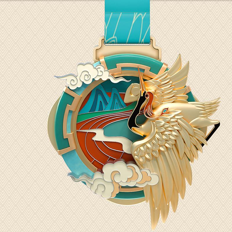 Individuell gestaltete Medaille in Tierform im chinesischen Stil, Erinnerungsmedaille für herausragende Mitarbeiter bei Marathon-Unternehmensveranstaltungen, 1 Stück