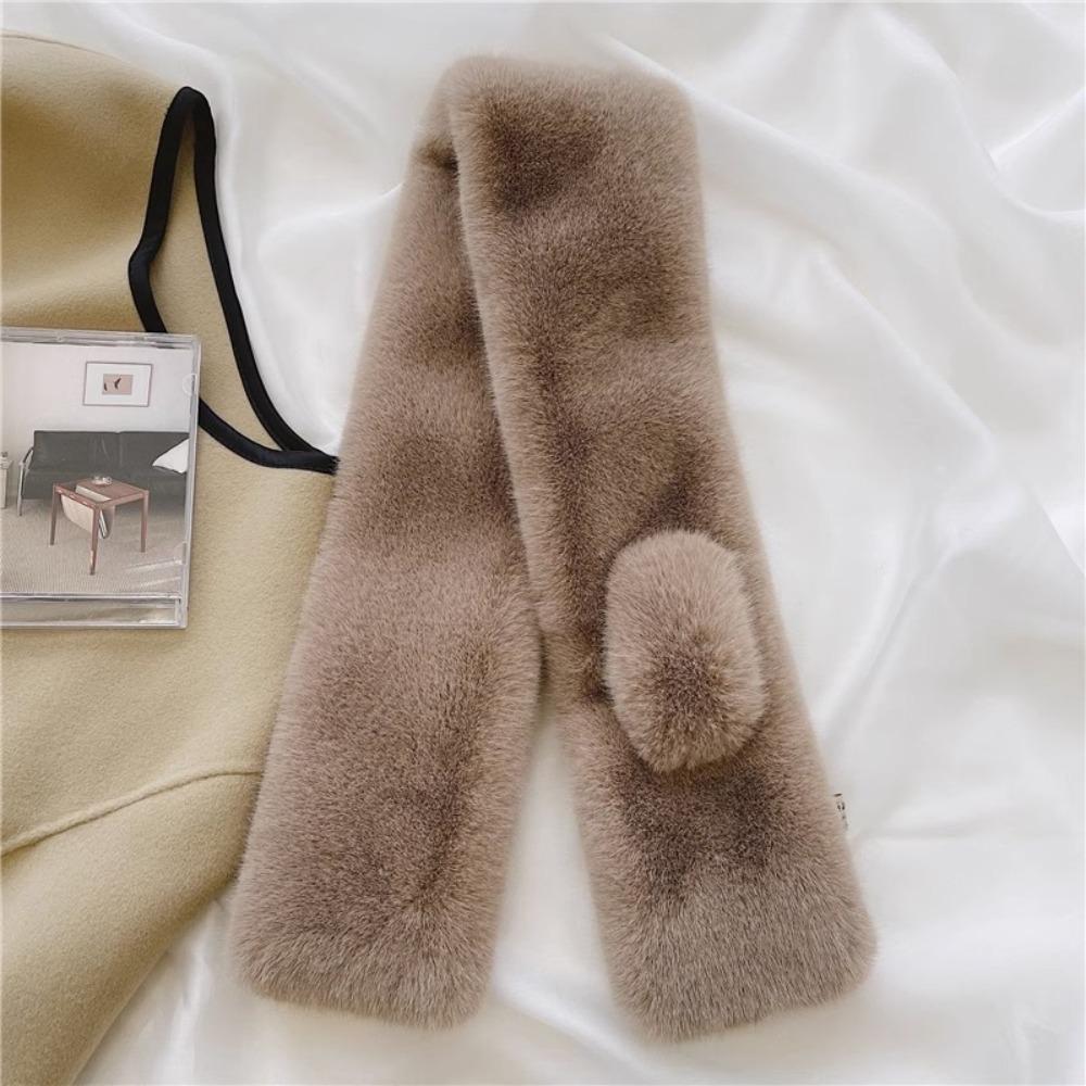 Windproof Plush Scarf Thick Neck Shawl Fashion Cross Neck Scarf  Gift