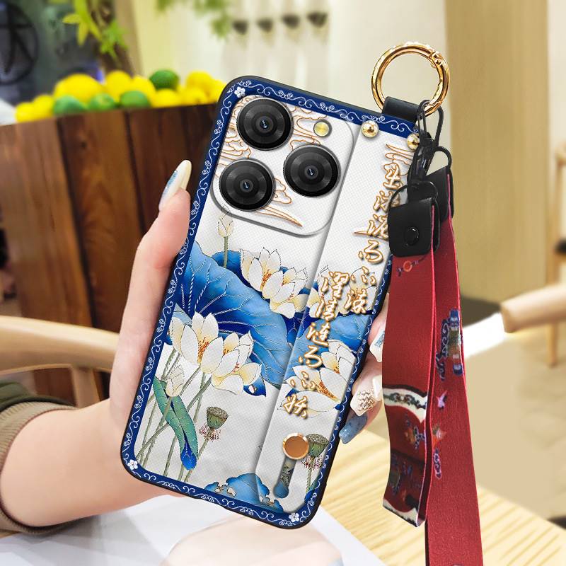 Husă de telefon cu brățară anti-șoc pentru Blackview Shark9 5G, curea de mână, suport, husă moale, capac spate, inel rezistent la murdărie