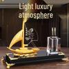 Elegant Crystal Sailboat Pen Holder: High-End Office or Housewarming Gift Decoration