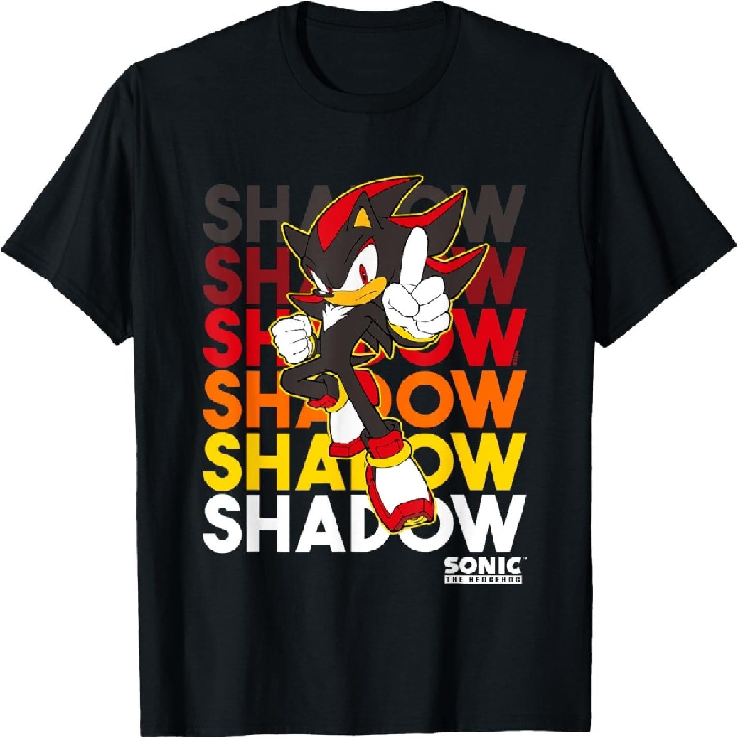 Футболка с крутым логотипом Sonic The Hedgehog Shadow Stacked Text S