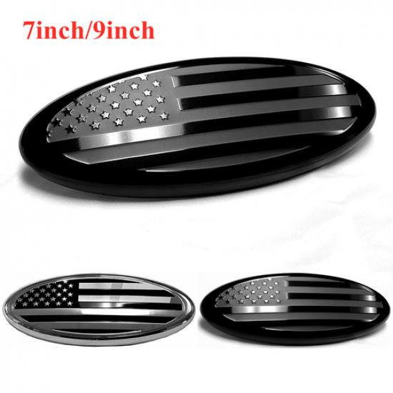 7/9 inch For Ford F-150 F-250 US Flag Front Grille Tailgate Emblem Oval Badge