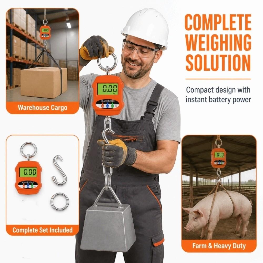Aluminum Zinc Zinc Alloy Shell Digital Hanging Crane Scale Electronic Weight Balance Warehouse