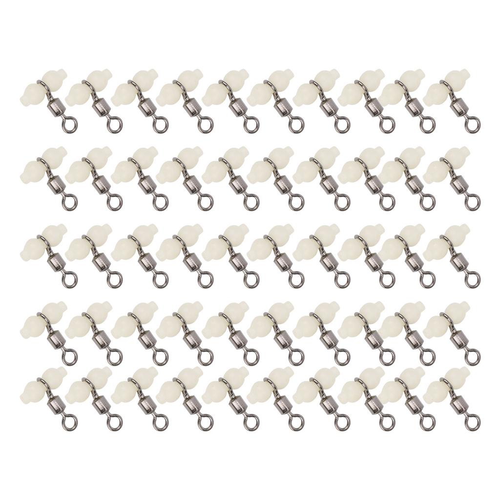 50Pcs Luminous 3 Way Gourd 8‑shape Swivel Hook Line Splitter Balancing Fishing Accessory