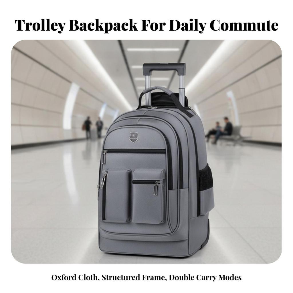 Wheeled Backpack Wear-Resistant School Bag with Wheels Spacious