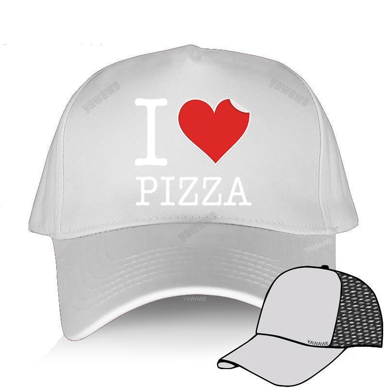 Gorąca sprzedaż męska letnia czapka z daszkiem czarna bawełniana regulowana czapka w stylu casual kocham pizzę LOGO unisex fajne czapki chłopięce na świeżym powietrzu