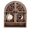 Sun Moon Wall Hanging Crystal Holder Multi Use Wooden Wall Crystal Display Shelf for Collectibles Nail Polish Essential Oils