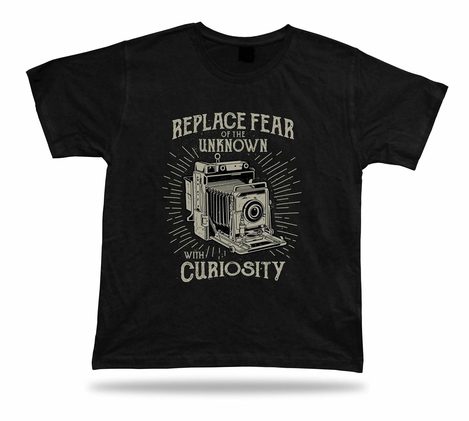 Replace fear of the unknown with curiosity vintage old design tshirt tee apparel M