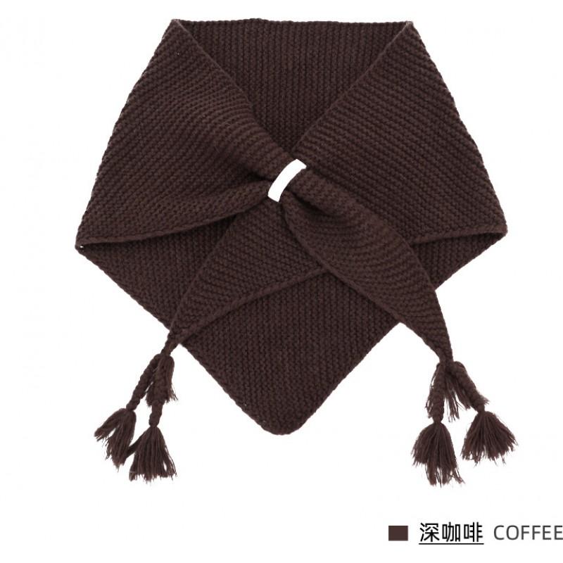Knitted Wool Blend Scarf - Luxurious Cashmere Feel Triangle Shawl Women Thick Warm Winter Accessory