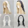 Dark Gothic Angel Wing Hairband - Lace Trim Lolita Headband, Decora Kei/Sweet Dolly/Punk/Jirai Kei for Girls