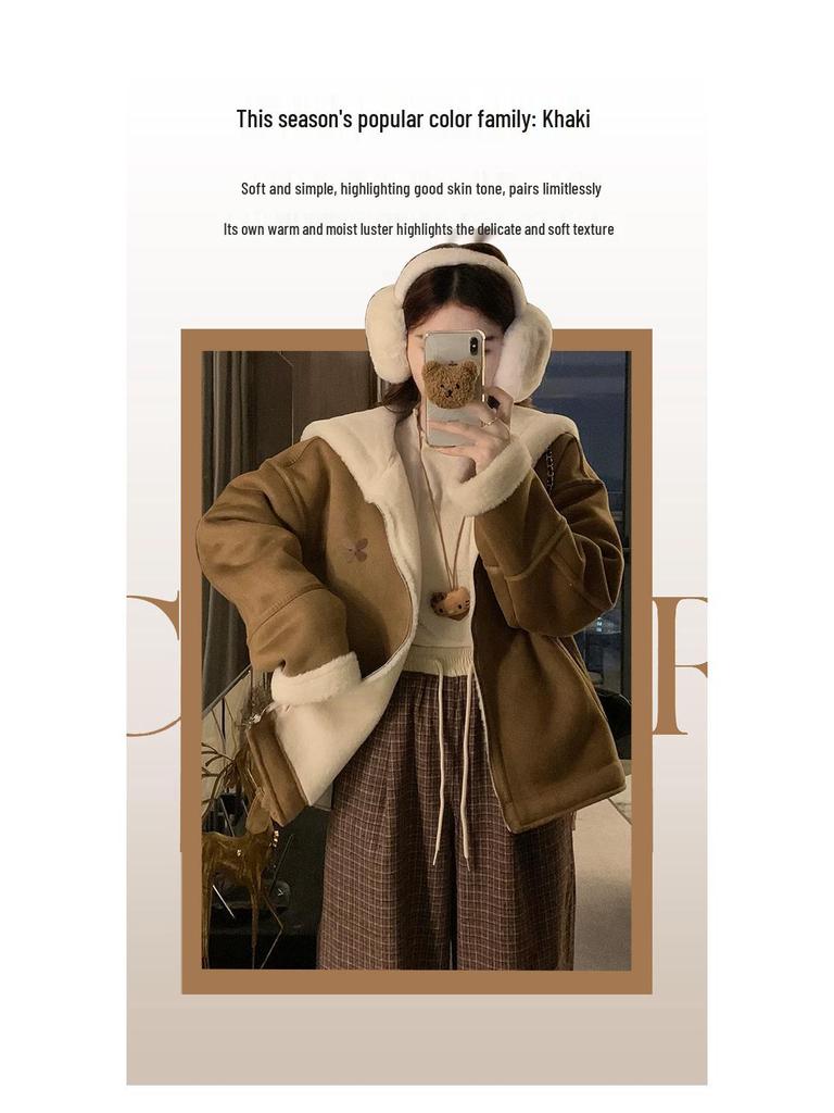 Women's Plush Fur Thick Winter Coat - Petite & Plus Sizes Available