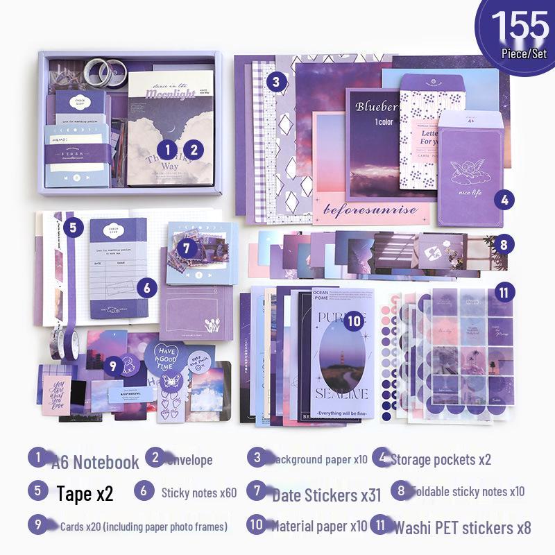 Retro Literarischer Stil Journal Geschenkbox Set: Europäische & Amerikanische Ölmalerei Design Notizbücher