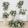 New Floral Ground Row Silk Flower Arrangement for Engagement & Wedding Decor - Large Size, Elegant Design
