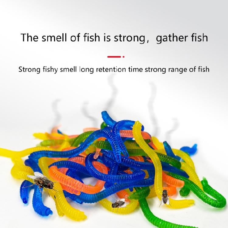 100Pcs Soft Fishing Lures Earthworms Baits Replacement Smell Worms Lures Artificial Baits Fishing Tackle Accessories