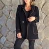 2024 Herbst/Winter Europäische & Amerikanische Damenmode Doppelseitiger Wollmantel mit Anzugkragen