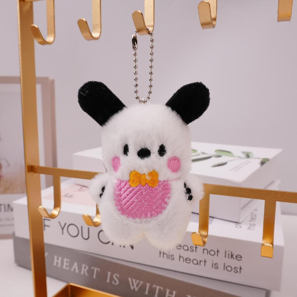 Jin Hong Cute Pacha Dog Plush Keychain - Puppy Bib Toy Pendant