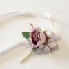 Umělé hedvábné květy růže Ženich Boutonniere Ženy Muž Špendlík Oblek Živůtek Svatba Knoflíková dírka Svatba Zápěstí Květina Party Dekor