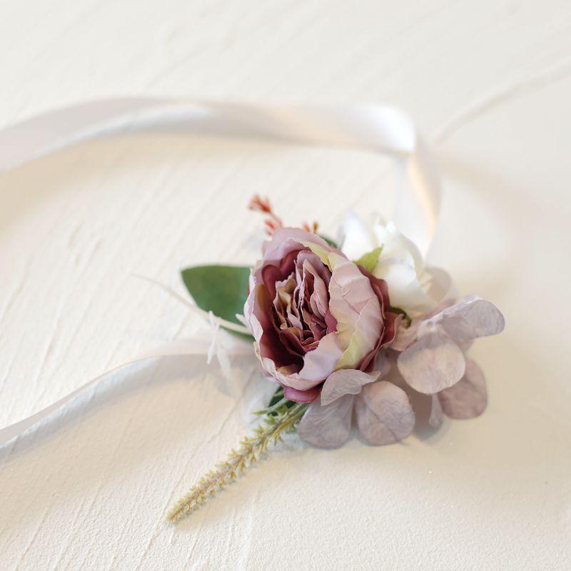 Umělé hedvábné květy růže Ženich Boutonniere Ženy Muž Špendlík Oblek Živůtek Svatba Knoflíková dírka Svatba Zápěstí Květina Party Dekor