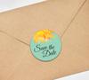 Darling Souvenir 45 Pcs Round Envelope Seal Black Aster Flower Save The Date Stickers DIY-1.6